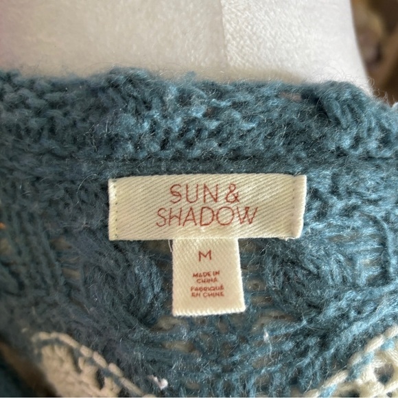 Sun & Shadow Open-Knit Off The Shoulder Stripe Sweater – Medium - Picture 5 of 6